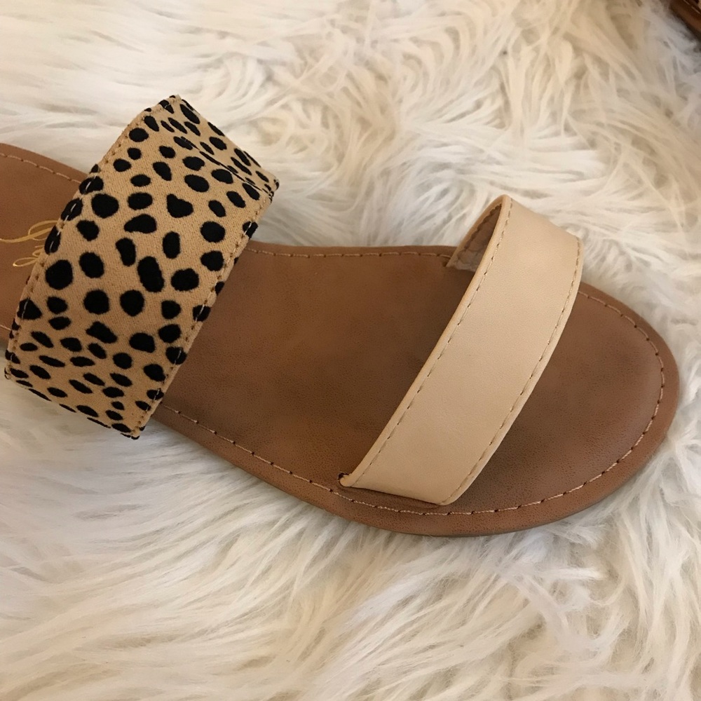 Cleo Double Banded Leopard Sandals - Picture 7 of 13